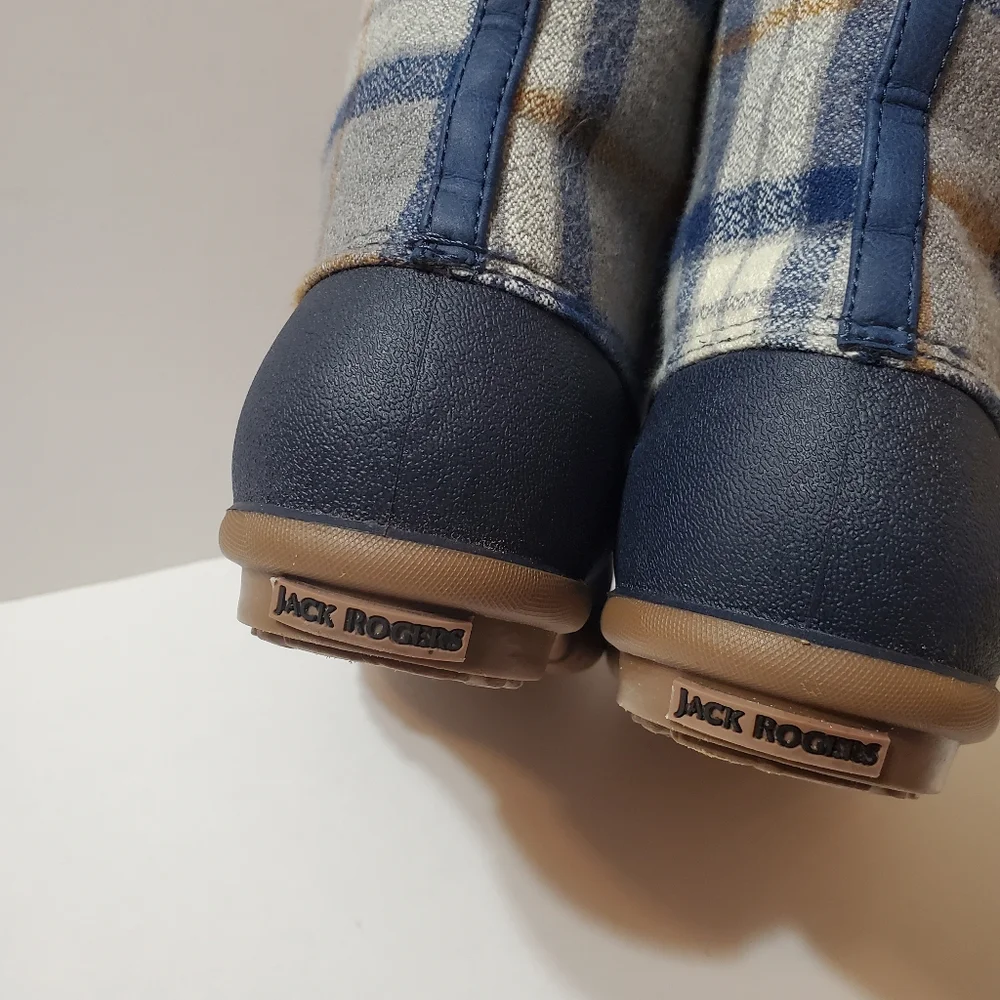 Jack Rogers Haley Plaid High Top Duck Boots Size 11 Tartan